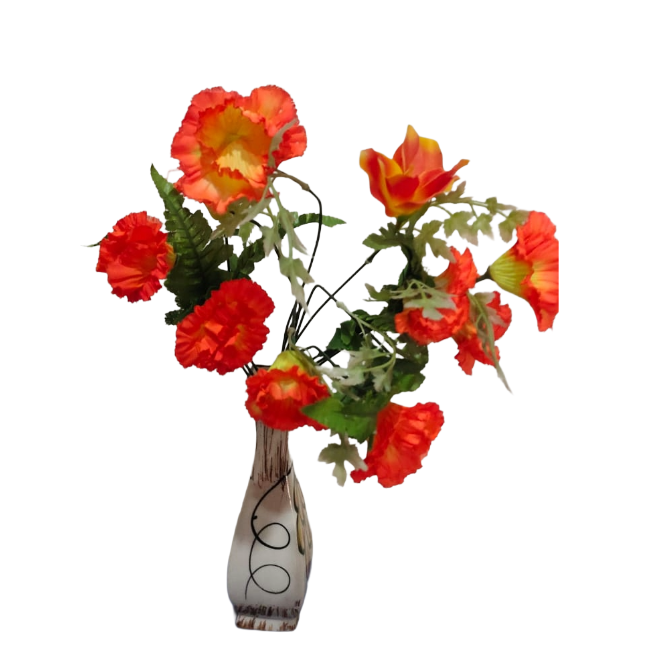 FlameBloom Ceramic Vase Set 8"