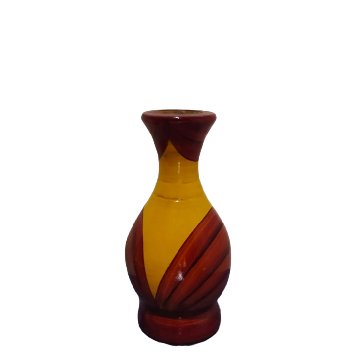 Wooden Vase – Red & Yellow 7.5"