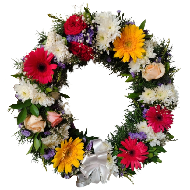 Mixed Flower Wreath 14"