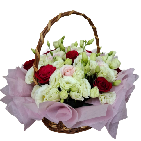 Elegant Red-White Gift Basket