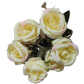 Artificial White Rose Bunch