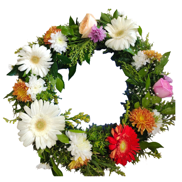 Mixed Flower Wreath 14"