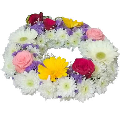 Mixed White Wreath 17"