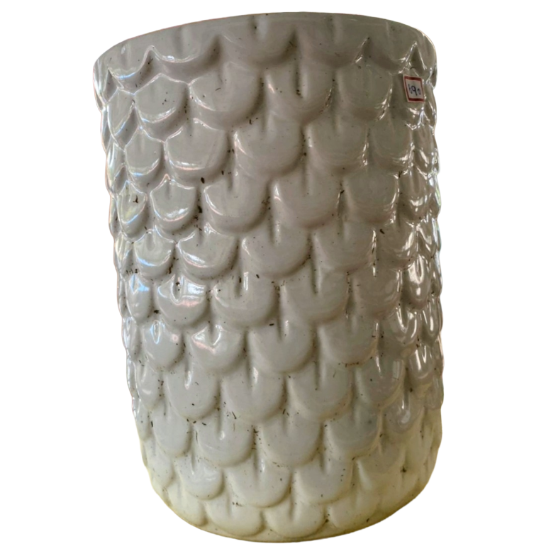 White Design Pot 8" x 6"