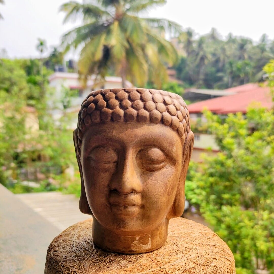 Terracotta Brown Buddha Pot 5"x 2.5"