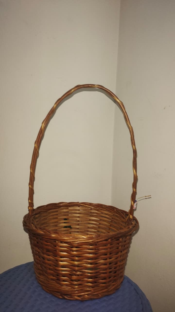 9 x 9 inch handwoven cane basket