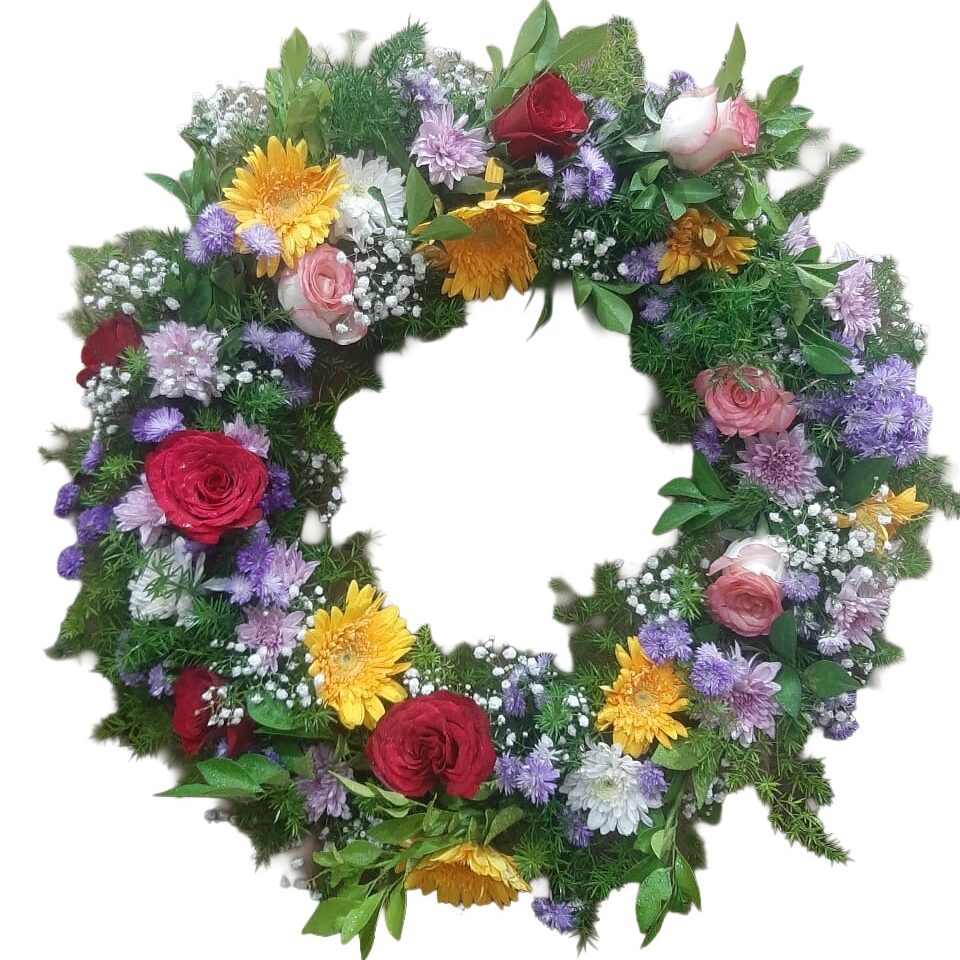 Mixed Flower Wreath 14"