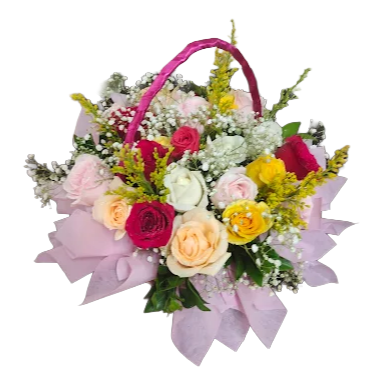 20 Rose Floral Basket